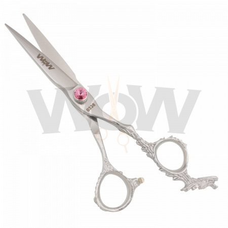 Mirror Finish Dragon Engraved Hair Cutting Shear Pink Diamond