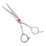 Professional Red Crystal Hair Cutting Scissor Symmetric Handle