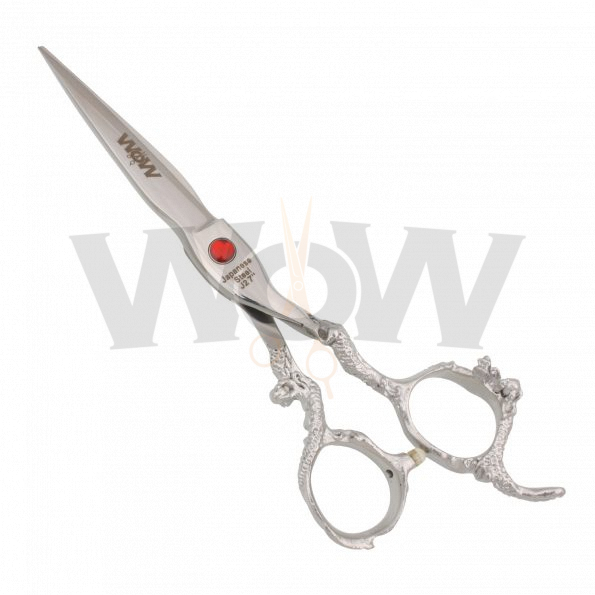 Embroidery Handle Hair Cutting Shears Red Jewel