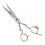 Embroidery Handle Hair Cutting Shears Red Jewel