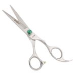 Professional Offset Hair Cutting Scissor Green Crystal