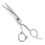 Stylish Offset Hair Cutting Shears Turquoise Crystal