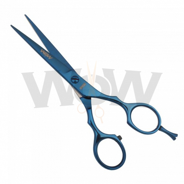 Stylish Titanium Blue Hair Cutting Shears Symmetric Handle