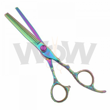 Professional Rainbow Hair Thinning Scissor Purple Crystal