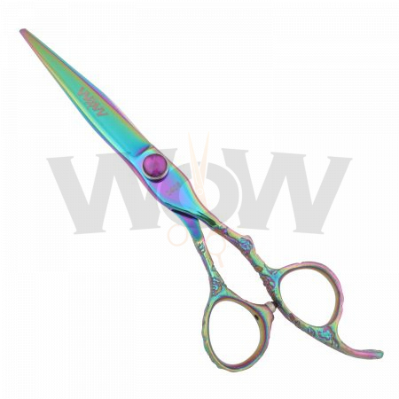Elegant Rainbow Hair Cutting Shears Pink Diamond