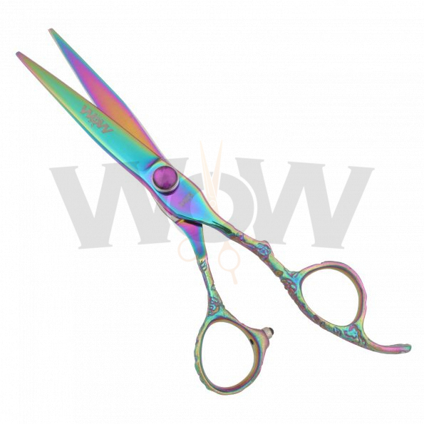 Elegant Rainbow Hair Cutting Shears Pink Diamond