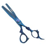 Titanium Blue Engraved Hair Thinning Scissor Blue Jewel