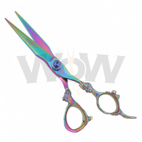 Blue Diamond Rainbow Hair Cutting Scissors