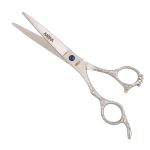 Embroidery Offset Handle Hair Cutting Scissor Navy Jewel