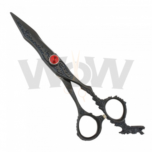 Professional Titanium Black Dragon Engraved Hair Cutting Shears