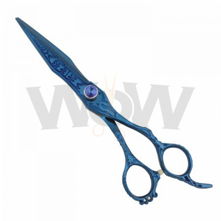 Professional Titanium Blue Hair Cutting Shears Blue Diamond