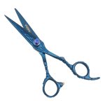 Titanium Blue Hair Cutting Scissors Blue Diamond