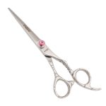 Stylish Engraved Hair Cutting Shears Pink Diamond